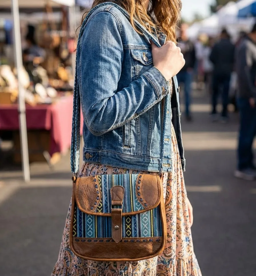 Ladies crossbody bag – Available Views of the side bag