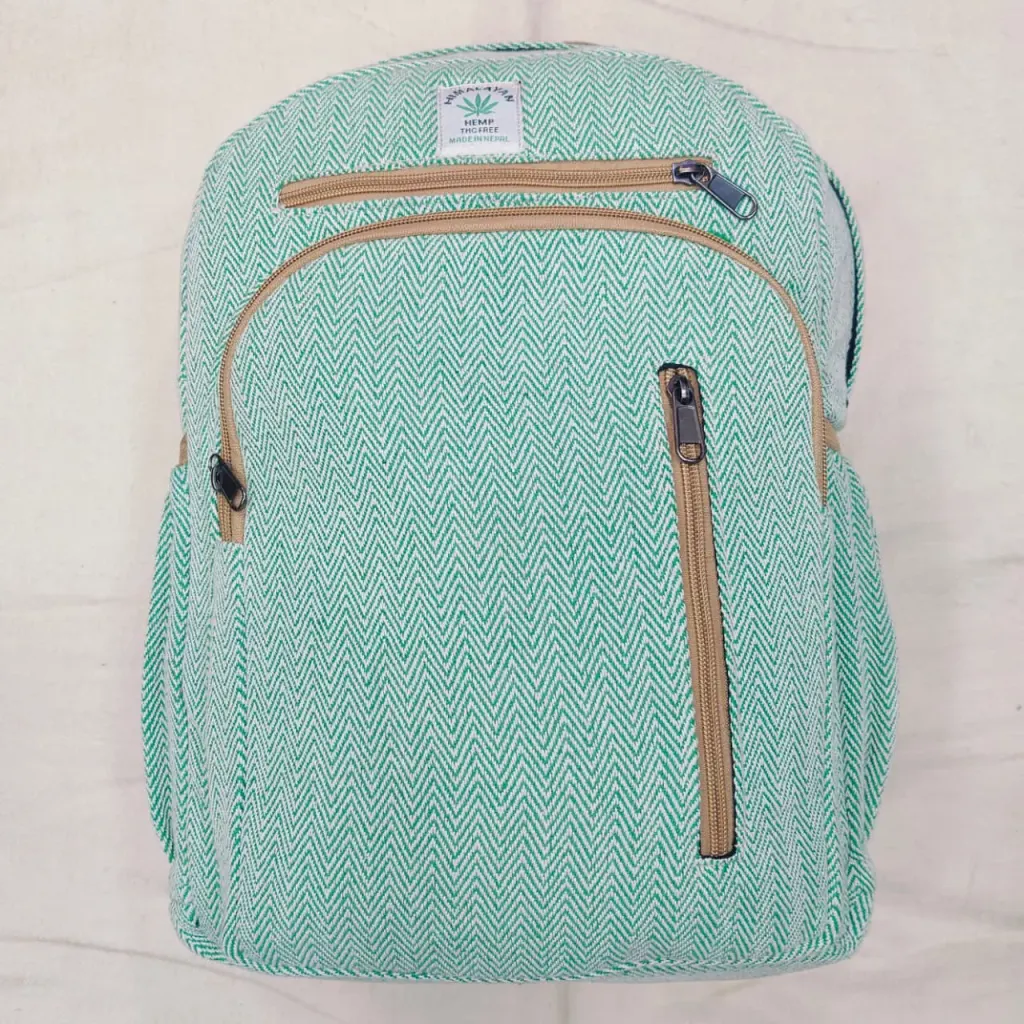 Pure Hemp Backpack – Green- Front View