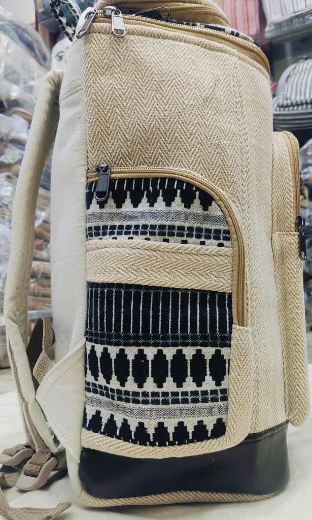 YUBI Hemp Backpack – Handcrafted with Hemp & Silk Thread – Eco-Friendly & Sustainable