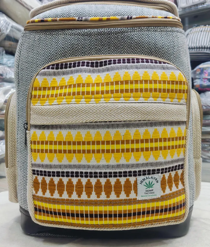 YUBI Hemp Backpack – Handcrafted with Hemp & Silk Thread – Eco-Friendly & Sustainable