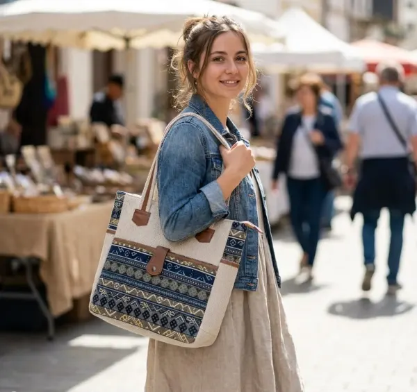 Dhaka Grace Hemp Tote bag