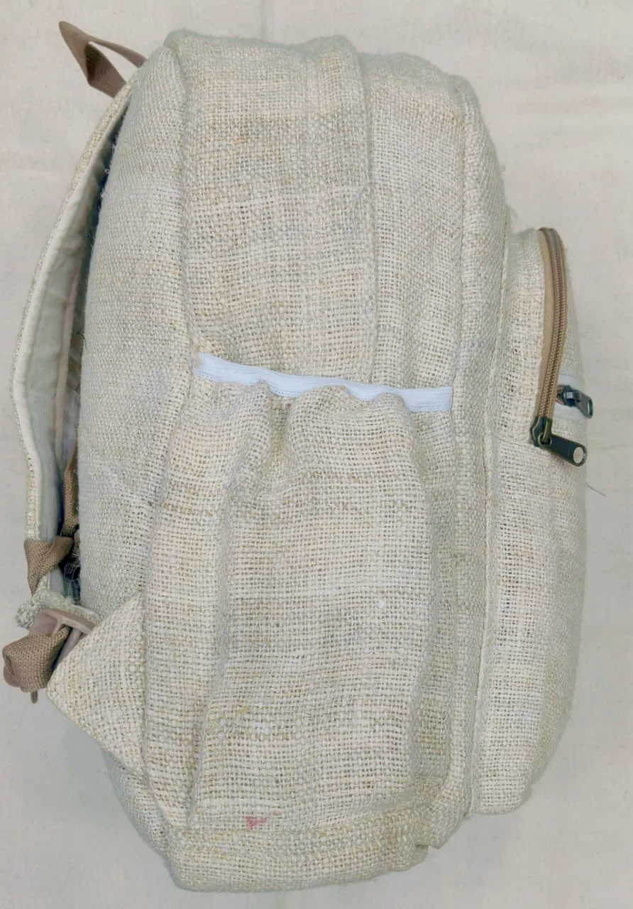 Natural Hemp Backpack Nepal- Side view